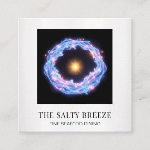 Tarjeta De Visita Cuadrada *~* AP13 Beach Wave Yoga Spa Masaje Reiki 92