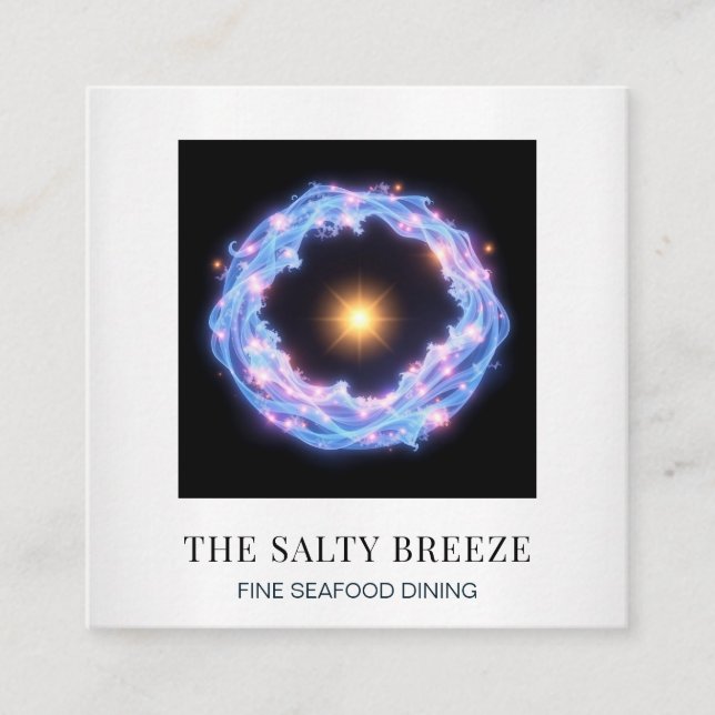 Tarjeta De Visita Cuadrada *~* AP13 Beach Wave Yoga Spa Masaje Reiki 92 (Anverso)