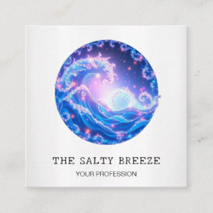 Tarjeta De Visita Cuadrada *~* AP13 Nautical Beach Dreamy Waves Sparkle 95