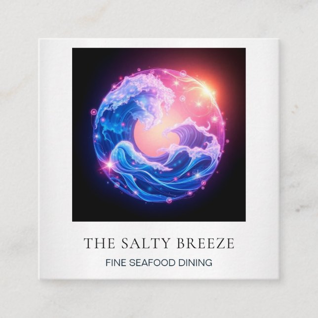 Tarjeta De Visita Cuadrada *~* AP13 Pesca náutica en barco 96 (Anverso)