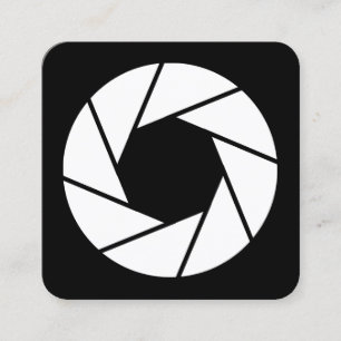 Tarjeta De Visita Cuadrada Apertura - Blanco sobre negro