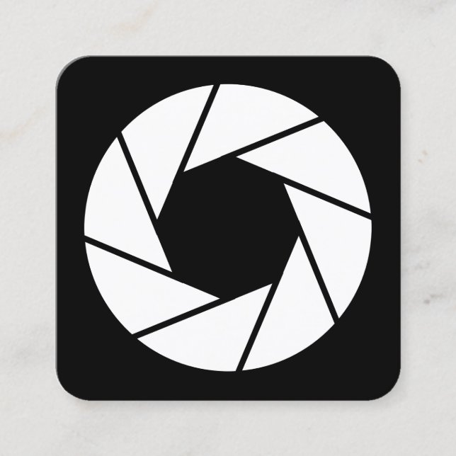 Tarjeta De Visita Cuadrada Apertura - Blanco sobre negro (Anverso)