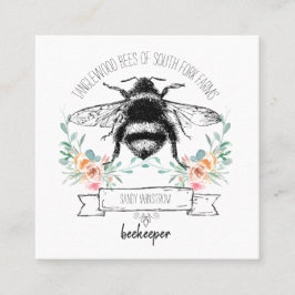 Tarjeta De Visita Cuadrada Apiario Elegante y capilar de Abeja