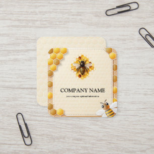 Tarjeta De Visita Cuadrada Apicultor de abeja de panal de miel vintage