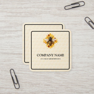 Tarjeta De Visita Cuadrada Apicultor de Abejas de Miel Vintage Apicultor de M