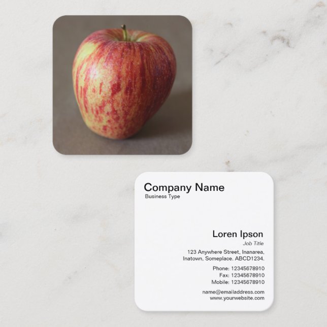Tarjeta De Visita Cuadrada Apple 01 (Anverso / Reverso)