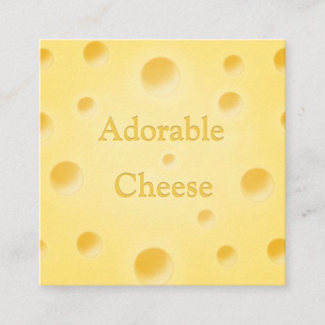 Tarjeta De Visita Cuadrada Apreciable trozo de queso con encanto (Anverso)