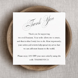 Tarjeta De Visita Cuadrada Apreciación Del Cliente Gracias Descuento De Cupon