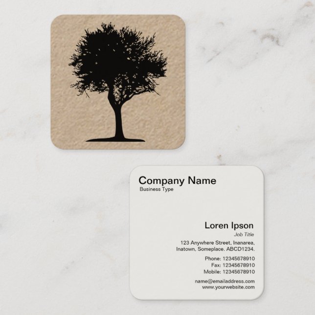 Tarjeta De Visita Cuadrada Árbol 06 (Anverso / Reverso)