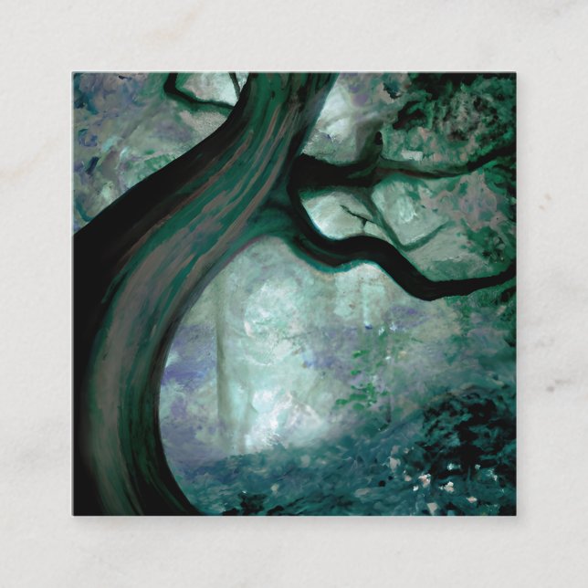 Tarjeta De Visita Cuadrada Árbol de fantasía (Anverso)