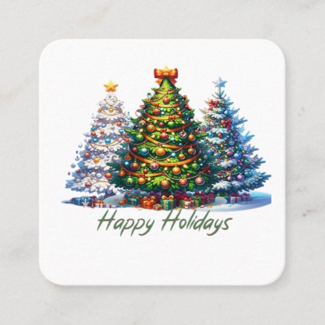Tarjeta De Visita Cuadrada árbol de Navidad (Anverso)