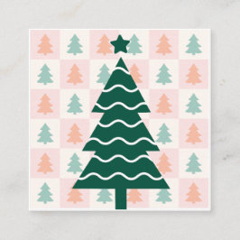 Tarjeta De Visita Cuadrada Árbol de Navidad lindo diseño de vacaciones.