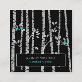 Tarjeta De Visita Cuadrada *~* Árbol Médica Pájaros Azules Árbitros Árboles d