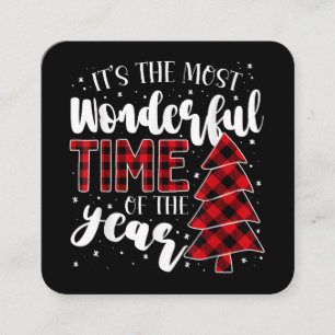 Tarjeta De Visita Cuadrada Árboles de Navidad es el momento más maravilloso d