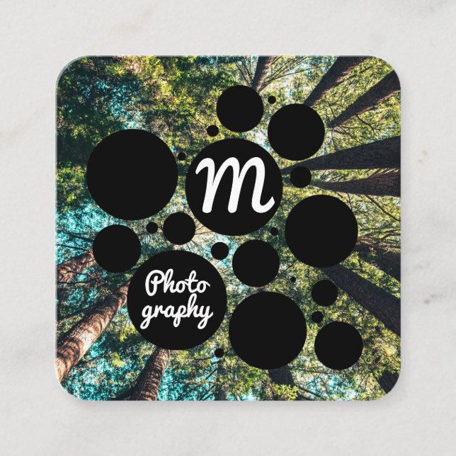 Tarjeta De Visita Cuadrada Árboles en el bosque | Fotografía de vida silvestr (Anverso)