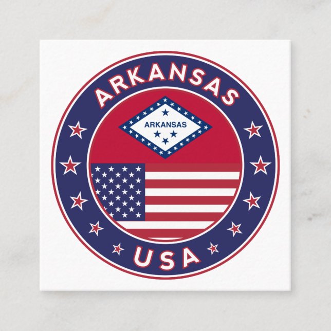 Tarjeta De Visita Cuadrada Arkansas (Anverso)