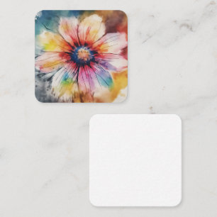 Tarjeta De Visita Cuadrada Armonía floral en colores pasteles
