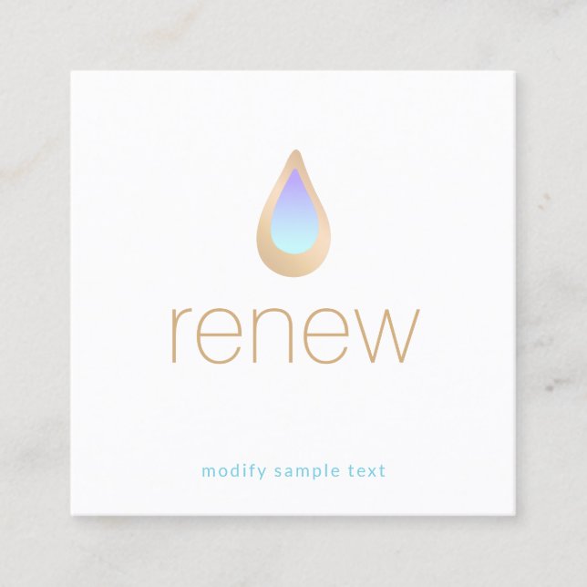 Tarjeta De Visita Cuadrada Aromaterapia Natural Skincare y Wellness Spa (Anverso)