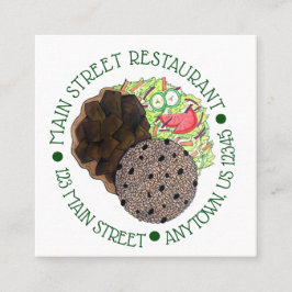 Tarjeta De Visita Cuadrada Arroz de cabra y café restaurante jamaiquino de co