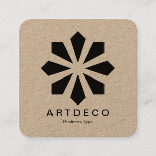 Tarjeta De Visita Cuadrada Art Deco - Kraft