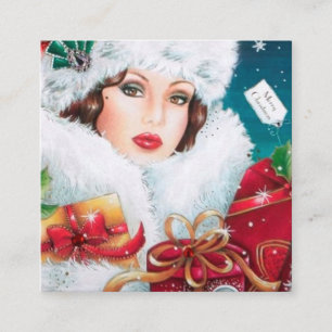 Tarjeta De Visita Cuadrada art deco retro vintage navidad