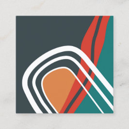 Tarjeta De Visita Cuadrada Arte abstracto de línea de arco iris