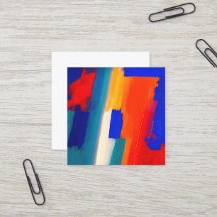 Tarjeta De Visita Cuadrada Arte abstracto de "Raspberry Rhapsody"