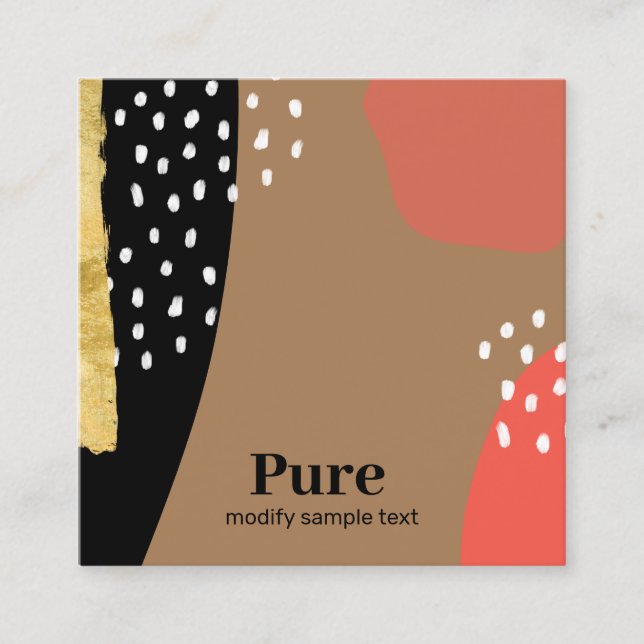 Tarjeta De Visita Cuadrada Arte abstracto de Trendy Terracotta (Anverso)