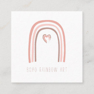 Tarjeta De Visita Cuadrada Arte arco iris boho