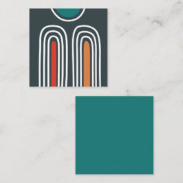 Tarjeta De Visita Cuadrada Arte de la línea arcoiris