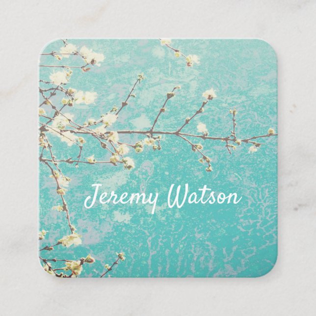 Tarjeta De Visita Cuadrada arte de la naturaleza bonito en personalizado de d (Anverso)