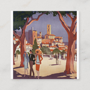 Tarjeta De Visita Cuadrada Arte de verano vintage de Grasse