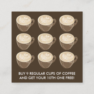 Tarjeta De Visita Cuadrada arte del corazón del café