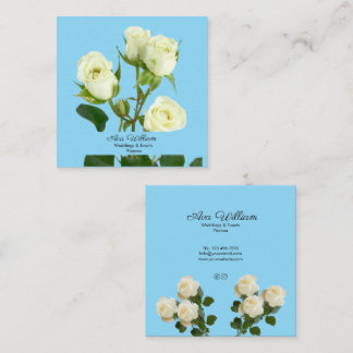 Tarjeta De Visita Cuadrada Arte floral elegante