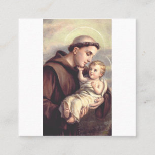 Tarjeta De Visita Cuadrada Arte religioso clásico de San Antonio de Padua