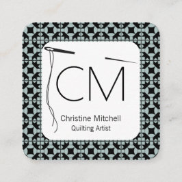 Tarjeta De Visita Cuadrada Artesano moderno del edredón