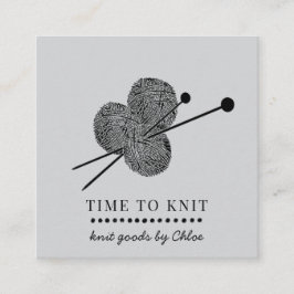 Tarjeta De Visita Cuadrada Artículos de Knit hechos a mano