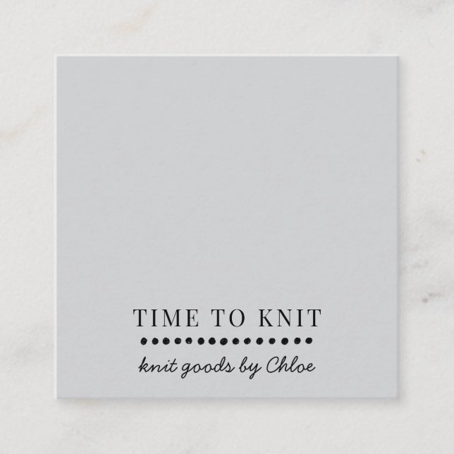 Tarjeta De Visita Cuadrada Artículos de Knit hechos a mano (Anverso)