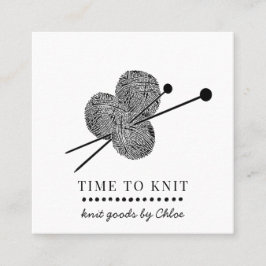 Tarjeta De Visita Cuadrada Artículos de Knit hechos a mano