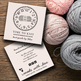 Tarjeta De Visita Cuadrada Artículos de Knit hechos a mano