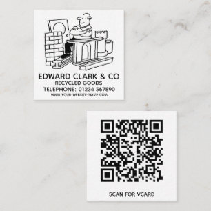 Tarjeta De Visita Cuadrada Artículos Reciclados