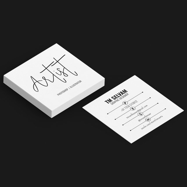 Tarjeta De Visita Cuadrada Artista (Subido por el creador)