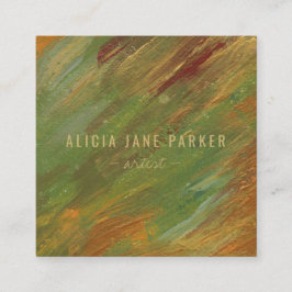 Tarjeta De Visita Cuadrada Artista abstracto y elegante moderno
