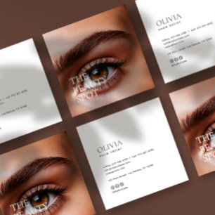 Tarjeta De Visita Cuadrada Artista de Cejas y Fotografía y Redes Sociales Min