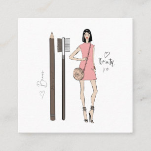 Tarjeta De Visita Cuadrada Artista de las Brochas