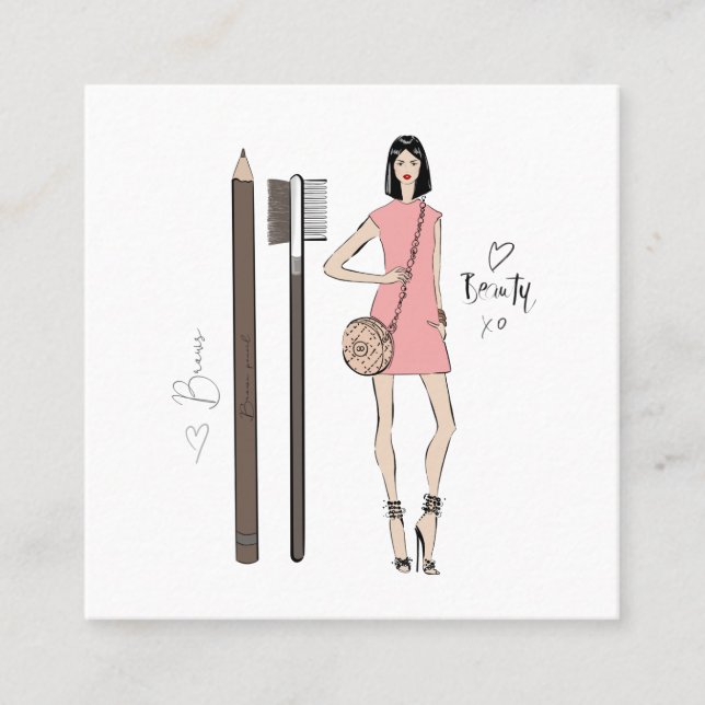 Tarjeta De Visita Cuadrada Artista de las Brochas (Anverso)