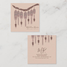 Tarjeta De Visita Cuadrada Artista de macramé Diseñador artista hecho a mano 