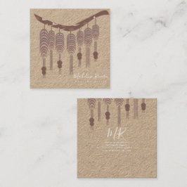 Tarjeta De Visita Cuadrada Artista de macramé Diseñador Hecho a mano Artista