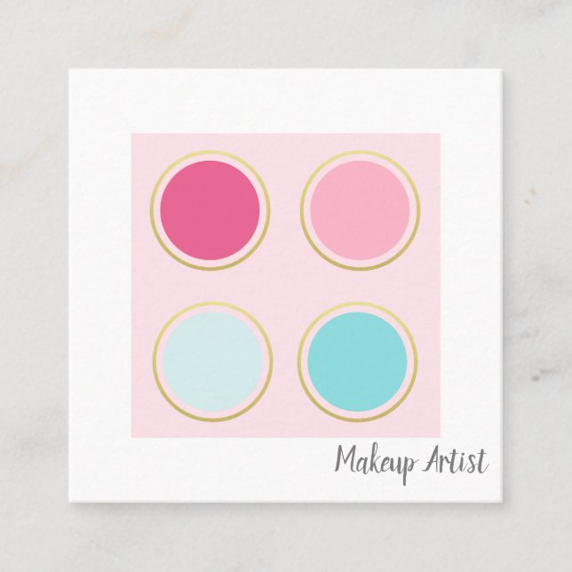 Tarjeta De Visita Cuadrada Artista de maquillaje (Anverso)