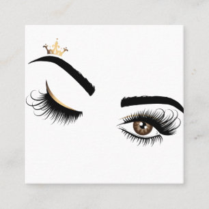 Tarjeta De Visita Cuadrada Artista de maquillaje Beauty Salon Lash Extensión 